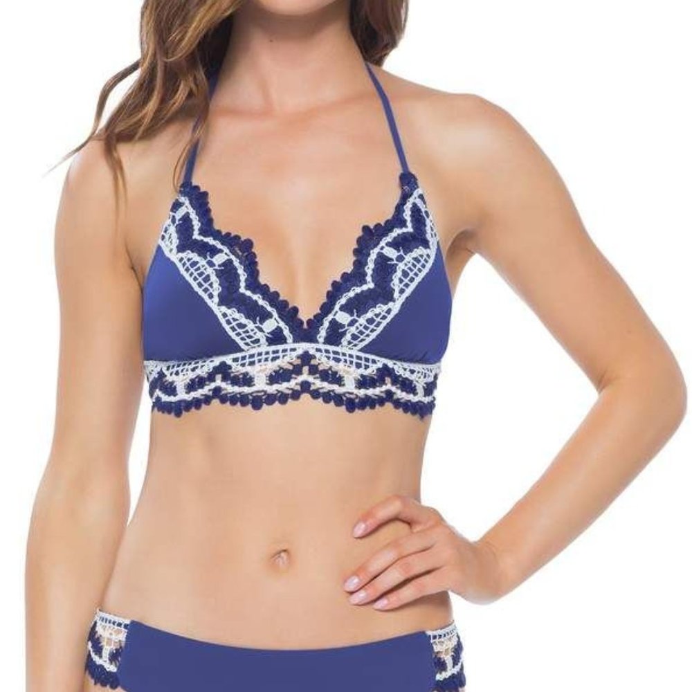 Becca Delilah halter bikini top size D NWT